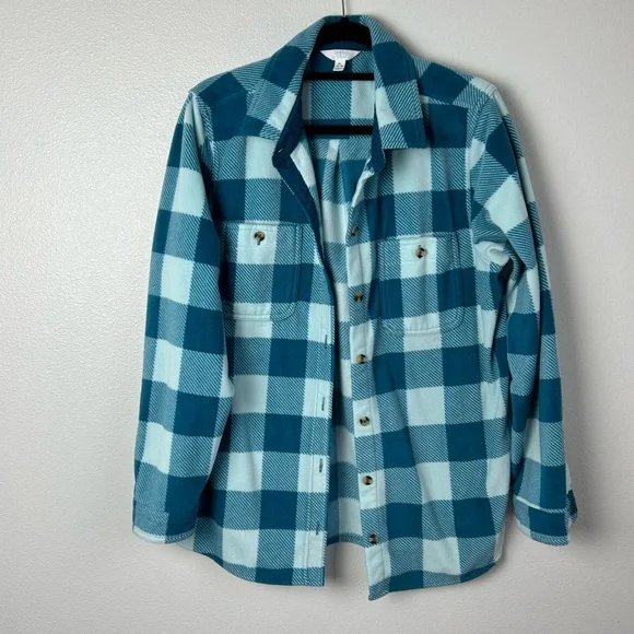 Time and Tru Jackets Coats Time Tru Blue Plaid Shacket Xl